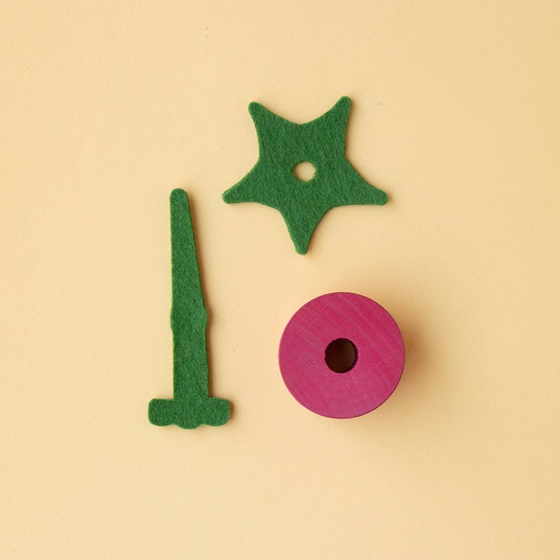 wooden vegetable threading toy